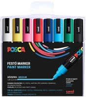 Uni POSCA PC-5M 8 DB-OS Marker  posca pc-5m 8 db-os készlet kép