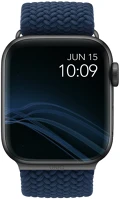 Uniq S55766 Apple watch 1-6 (38 / 40 mm), szövet pótszíj, fonott,  aspen, kék kép