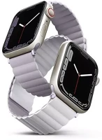 Uniq UNIQ-41MM-REVLILWHT Revix mágneses szilikon szíj apple watch 38/40/41mm, lila/fehér kép