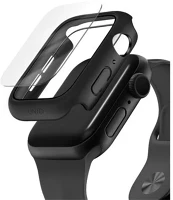 Uniq UNIQ-44MM-NAUBLK Nautic apple watch 44mm műanyag tok üvegfóliával, fekete kép
