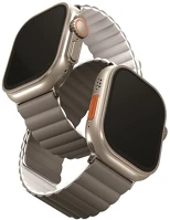 Uniq UNIQ-49MM-REVAGRYDWHT Revix mágneses szilikon szíj apple watch 42/44/45/49mm, szürke/fehér kép