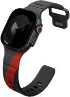 Uniq UNIQ-49MM-STRDECHRRD Stride de rubber apple watch 44/45/46/49mm gumis szilikon szíj, fekete-piros kép