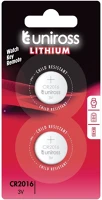 Uniross CR2016 3V Cr2016 3v lítium gombelem 2db/csomag kép
