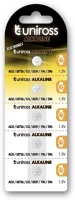 Uniross LR726, AG2, LR59 Lr726, ag2, lr59 1,5v alkáli gombelem 5db/csomag kép
