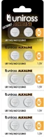 Uniross U10AG12 Lr1142 ag12 lr43 1,5v alkáli gombelem 10db/csomag kép