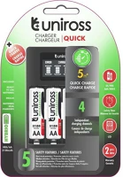 Uniross UCU002A 2100mah hybrio ni-mh lcd akku gyorstöltő + 4xaa akku kép