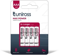 Uniross UMPAAAPK4 1,5v lr03/aaa/mikro tartós alkáli elem max power 4db/csomag kép