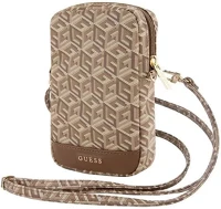 Univerzális GUWBZPGCSPGW Guess zip gcube bottom stripe  kis táska, barna kép