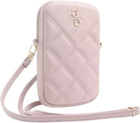 Univerzális GUWBZPSQSSGP Guess pu quilted 4g metal logo telefontartó táska, rózsaszín kép