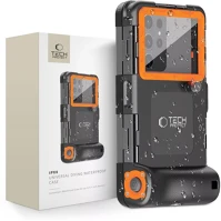 Univerzális SP112704 vízálló telefon tok, 4,7-6,7col telefonokhoz, fekete-narancs kép