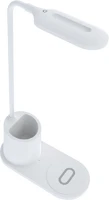 Univerzális TF5902539601527 asztali led lámpa tolltartóval, qi vezeték nélküli töltéssel fehér kép