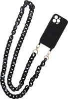 Univerzális TF5907457724907 - nyakba akasztó telefontartó, fekete/fehér lánccal ﻿ kép