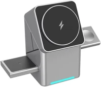 Univerzális TS15645 vezeték nélküli töltő állomás 3in1, qi wireless, 15w, asztali tartó kép