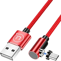 Usams SJ446USB02 Jobb oldalas mágneses micro töltőkábel, piros 1380763 kép
