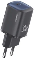 Usams CC251TC01 Cc251 hálózati töltő type-c aljzat 30w, pd gyorstöltő, fekete kép