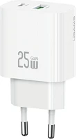 Usams CC315TC02 T65 hálózati töltő usb+type-c aljzat 25w, pd gyorstöltő, fehér kép