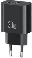 Usams CC316TC01 T65 hálózati töltő usb+type-c aljzat 30w, pd gyorstöltő, fekete kép