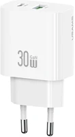 Usams CC316TC02 T65 hálózati töltő usb+type-c aljzat 30w, pd gyorstöltő, fehér kép