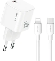 Usams JOXLTZ02 jo hálózati töltő type-c aljzat 30w, pd gyorstöltő + lightning kábel kép