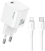 Usams JOXLTZ03 jo hálózati töltő type-c aljzat 20w, pd gyorstöltő + lightning kábel kép