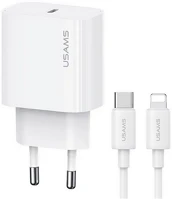Usams OYXLTZ02 t65 hálózati töltő type-c aljzat 20w, pd gyorstöltő + lightning kábel kép