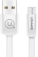 Usams SJ201MIC02 Usb töltő- és adatkábel, microusb, 120 cm, 2000 ma, lapos,  u2, fehér kép