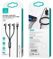 Usams SJ561USB01 3 AZ 1-BEN gyorstöltő és adat kábel micro usb, lightning, type-c, 66w kép