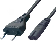 Use 11/VDE hálózati csatlakozókábel, 1,5 m, H03VVH2-F 2x0,5 mm2, max.500W, fekete kép