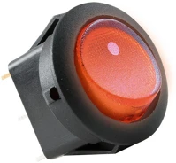 Use AKV 11 világítós billenőkapcsoló, 1 áramkör - 2 állás, 12 V, piros, kerek kép