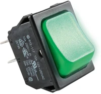 Use STV 02 világítós billenőkapcsoló, 2 áramkör - 2 állás, 250 V, 10 A, zöld kép