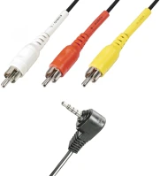 Use VC_20-2 Home vc 20-2 videókábel, 4 pólusú 3,5mm dugó, rca dugó, 2m kép