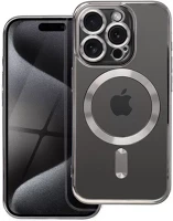 Utángyártott 100005 Electro mag apple iphone 15 pro magsafe kompatibilis hátlap tok, szürke kép
