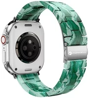 Utángyártott 103307 Forcell f-design fa04 apple watch 38/40/41mm márvány mintás szíj, zöld kép