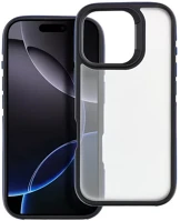 Utángyártott 103422 Neo iphone 15 pro kemény hátlap tok, átlátszó/kék kép