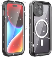 Utángyártott 107314 Shellbox apple iphone 15 plus magsafe vízálló tok, fekete kép