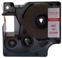 Utángyártott 45802FU Dymo d1 45802 19mm x 7m átlátszó-piros kép