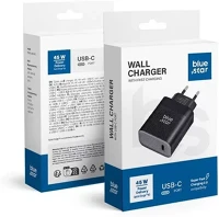Utángyártott 45W, QC 4.0 Blue star hálózati töltő usb-c + 3a pd, 45w, qc 4.0 funkció, fekete kép