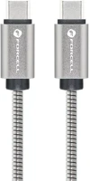 Utángyártott 5A, QC4.0 Forcell f-energy c238 usb-c-usb-c adatkábel, pd, 5a, qc4.0, 100w, 1m, ezüst kép