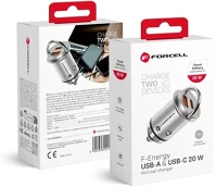 Utángyártott 96627 Forcell f-energy mini autós szivargyújtó töltő usb-c, 20w, ezüst kép