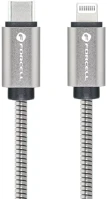 Utángyártott C238 USB-C-LIGHTNING Forcell f-energy c238 usb-c-lightning adatkábel, pd, 3a, 27w, 1m, ezüst kép