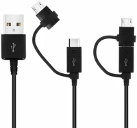 Utángyártott EP-DG950DBE USB usb-c / microusb töltő- és adatkábel, fekete, 1,2m, eco csomagolásban kép