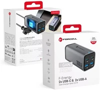 Utángyártott QC4.0, SFC2.0, 5A Forcell f-energy gan iii vt-49 2xusb-c + 2xusb-a asztali töltő, pd kép