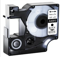 Utángyártott S0720680FU Dymo d1 40913 kazetta 9mm x 7m fehér-fekete #s0720680 kép