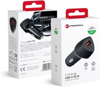 Utángyártott SOP104756 Forcell f-energy cc50-1a autós töltő usb-a qc3.0, 3a, 18w, carbon fekete kép