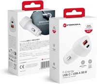 Utángyártott SOP104758 Forcell f-energy cc50-1a1c autós töltő usb-c + usb-a, pd qc3.0, 3a, 38w kép
