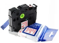 Utángyártott TZES231 szalagkazetta 12mm x 8m fehér alapon fekete felirat erősen tapadó kép