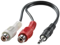 Value 11.99.4340-100 Kábel audio 3,5mm jack - 2xrca, m/f,  0,2m kép