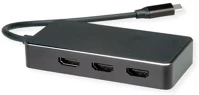 Value 12.99.1031-5 Adapter usb-c - hdmi (3x) multistream, 4k, m/f, fekete kép