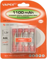 Vapex 102938 4db aaa méretű  nimh mini ceruza akkumulátor  1.2v  1100mah  akkutartó kép
