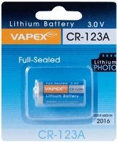 Vapex 3.0V 1400MAH Cr123a méretű  li-mno2 elem  3.0v  1400mah kép